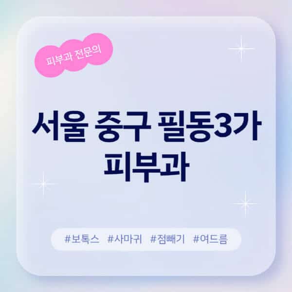 서울 중구 필동3가-피부과-추천-후기-좋고-친절한-곳-근처-유명한-피부과-전문의-병원-찾기-여드름-레이저-제모-점빼기-보톡스-아토피-무좀-사마귀