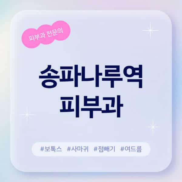 송파나루역-피부과-추천-후기-좋고-친절한-곳-근처-유명한-피부과-전문의-병원-찾기-여드름-레이저-제모-점빼기-보톡스-아토피-무좀-사마귀