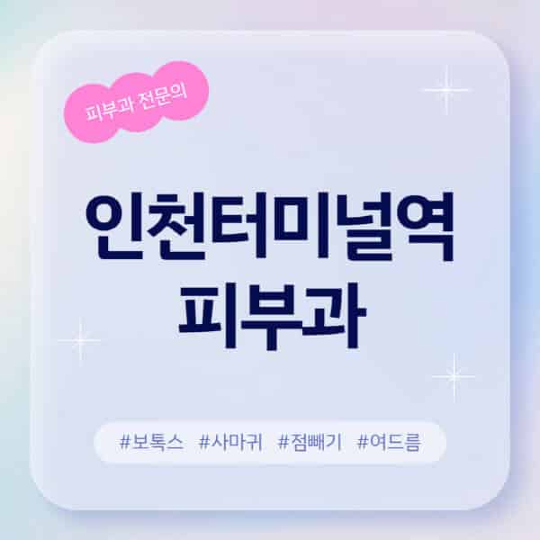 인천터미널역-피부과-추천-후기-좋고-친절한-곳-근처-유명한-피부과-전문의-병원-찾기-여드름-레이저-제모-점빼기-보톡스-아토피-무좀-사마귀