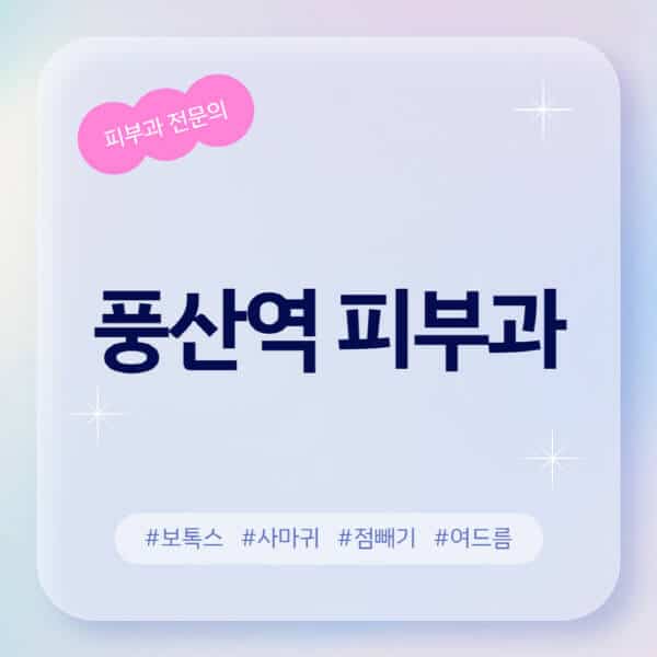 풍산역-피부과-추천-후기-좋고-친절한-곳-근처-유명한-피부과-전문의-병원-찾기-여드름-레이저-제모-점빼기-보톡스-아토피-무좀-사마귀