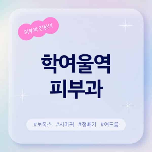 학여울역-피부과-추천-후기-좋고-친절한-곳-근처-유명한-피부과-전문의-병원-찾기-여드름-레이저-제모-점빼기-보톡스-아토피-무좀-사마귀