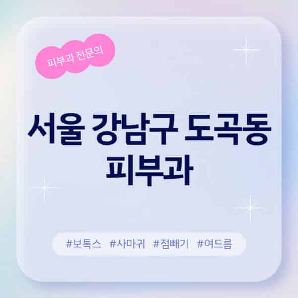 서울 강남구 도곡동-피부과-추천-후기-좋고-친절한-곳-근처-유명한-피부과-전문의-병원-찾기-여드름-레이저-제모-점빼기-보톡스-아토피-무좀-사마귀