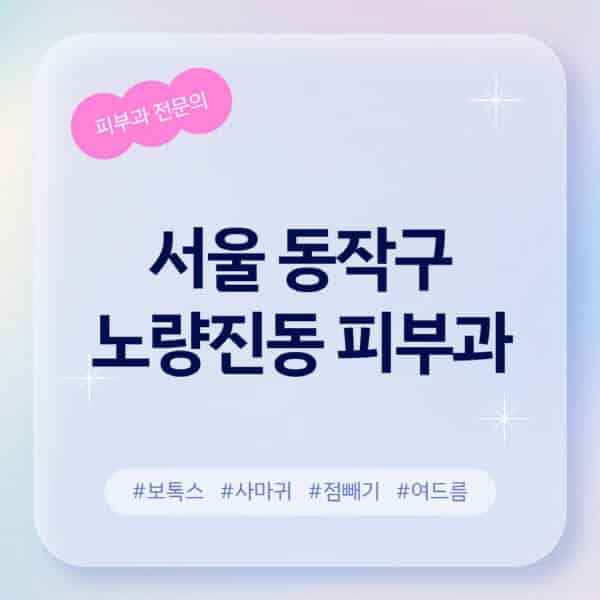 서울 동작구 노량진동-피부과-추천-후기-좋고-친절한-곳-근처-유명한-피부과-전문의-병원-찾기-여드름-레이저-제모-점빼기-보톡스-아토피-무좀-사마귀