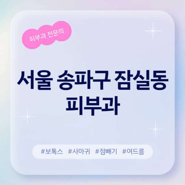 서울 송파구 잠실동-피부과-추천-후기-좋고-친절한-곳-근처-유명한-피부과-전문의-병원-찾기-여드름-레이저-제모-점빼기-보톡스-아토피-무좀-사마귀