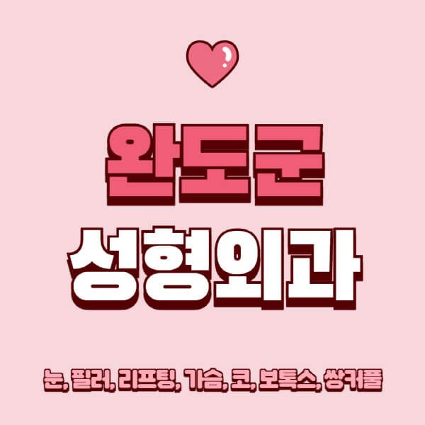 완도군-성형외과-추천-유명한-곳-일요일-전문의-잘하는-곳-눈-필러-리프팅-가슴-코-보톡스-쌍커풀-후기