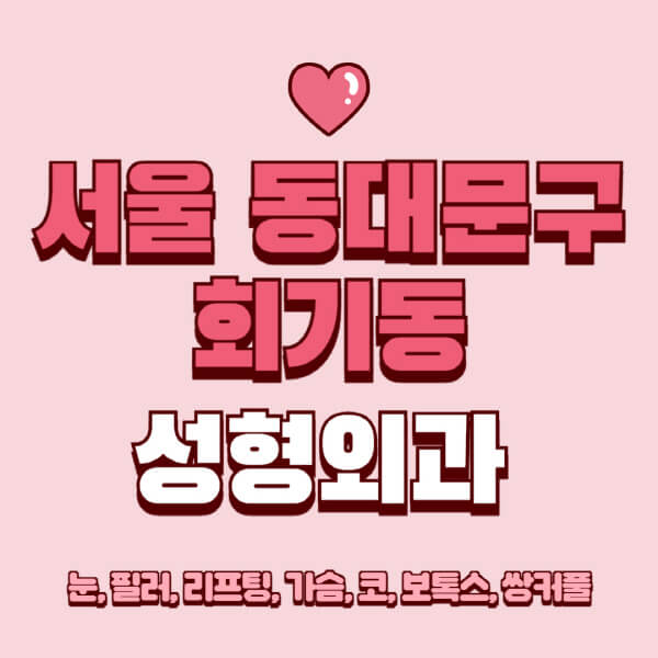 서울 동대문구 회기동-성형외과-추천-유명한-곳-일요일-전문의-잘하는-곳-눈-필러-리프팅-가슴-코-보톡스-쌍커풀-후기