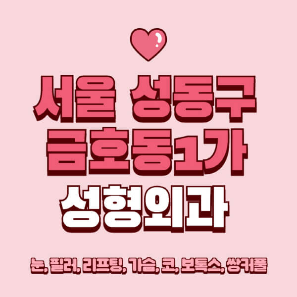 서울 성동구 금호동1가-성형외과-추천-유명한-곳-일요일-전문의-잘하는-곳-눈-필러-리프팅-가슴-코-보톡스-쌍커풀-후기