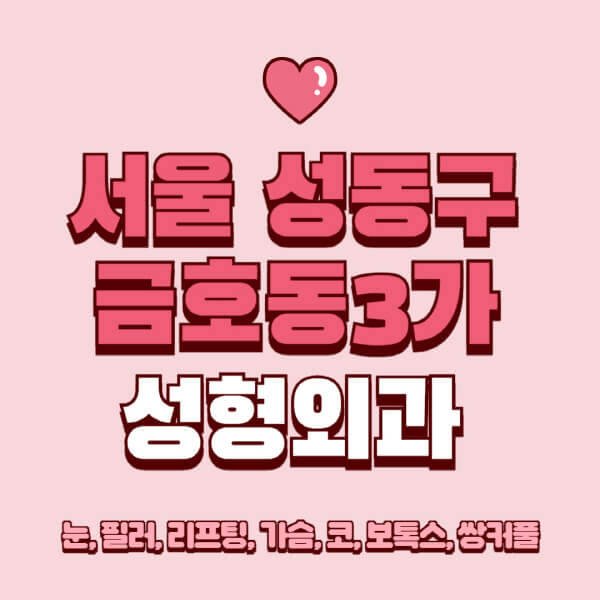 서울 성동구 금호동3가-성형외과-추천-유명한-곳-일요일-전문의-잘하는-곳-눈-필러-리프팅-가슴-코-보톡스-쌍커풀-후기
