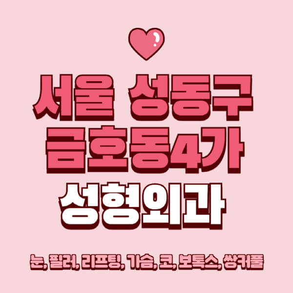 서울 성동구 금호동4가-성형외과-추천-유명한-곳-일요일-전문의-잘하는-곳-눈-필러-리프팅-가슴-코-보톡스-쌍커풀-후기