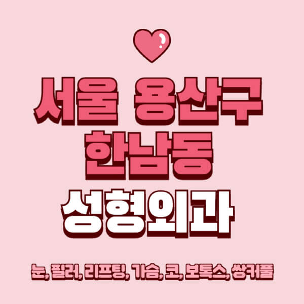 서울 용산구 한남동-성형외과-추천-유명한-곳-일요일-전문의-잘하는-곳-눈-필러-리프팅-가슴-코-보톡스-쌍커풀-후기