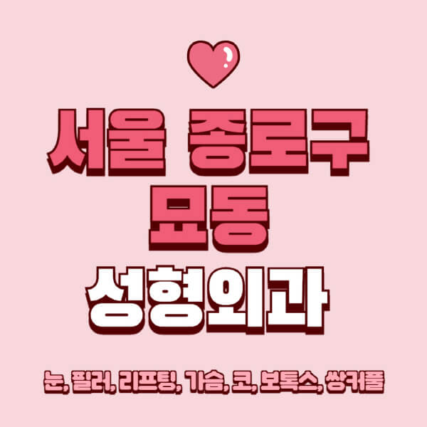 서울 종로구 묘동-성형외과-추천-유명한-곳-일요일-전문의-잘하는-곳-눈-필러-리프팅-가슴-코-보톡스-쌍커풀-후기