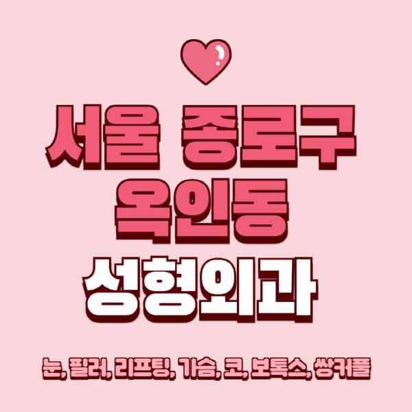 서울 종로구 옥인동-성형외과-추천-유명한-곳-일요일-전문의-잘하는-곳-눈-필러-리프팅-가슴-코-보톡스-쌍커풀-후기