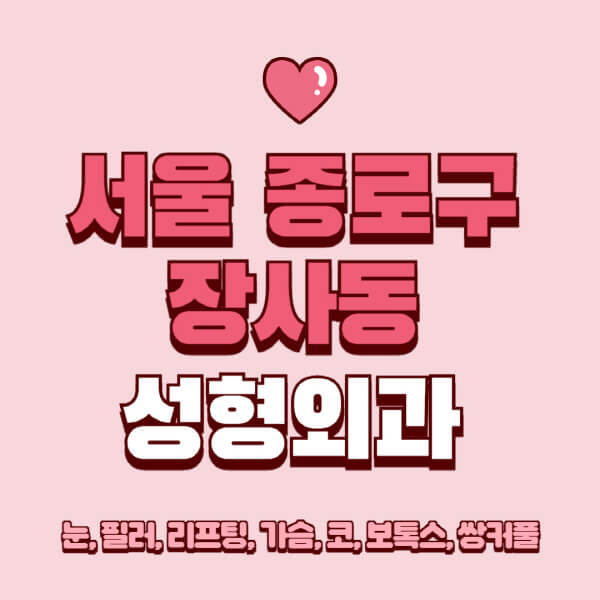 서울 종로구 장사동-성형외과-추천-유명한-곳-일요일-전문의-잘하는-곳-눈-필러-리프팅-가슴-코-보톡스-쌍커풀-후기
