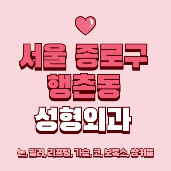 서울 종로구 행촌동-성형외과-추천-유명한-곳-일요일-전문의-잘하는-곳-눈-필러-리프팅-가슴-코-보톡스-쌍커풀-후기