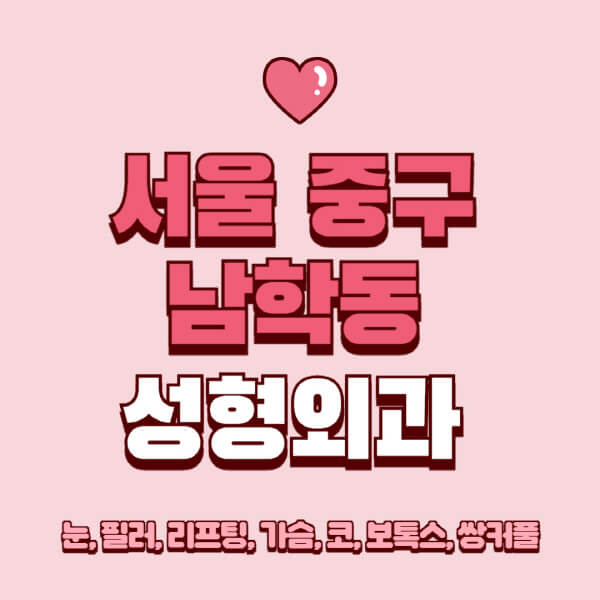 서울 중구 남학동-성형외과-추천-유명한-곳-일요일-전문의-잘하는-곳-눈-필러-리프팅-가슴-코-보톡스-쌍커풀-후기