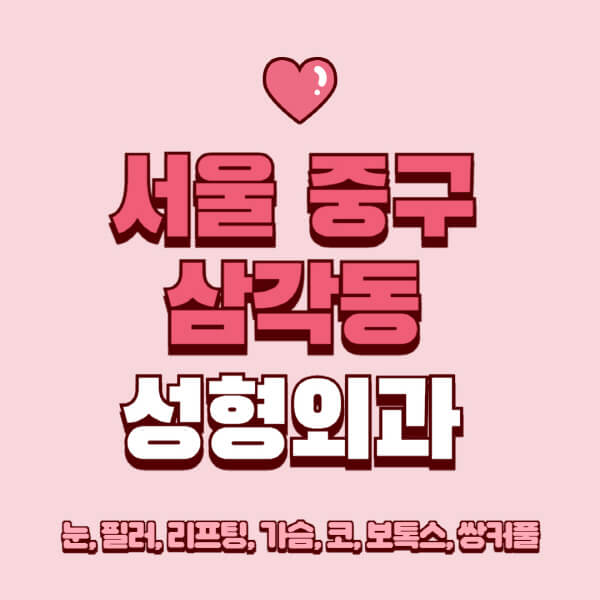 서울 중구 삼각동-성형외과-추천-유명한-곳-일요일-전문의-잘하는-곳-눈-필러-리프팅-가슴-코-보톡스-쌍커풀-후기