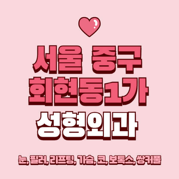 서울 중구 회현동1가-성형외과-추천-유명한-곳-일요일-전문의-잘하는-곳-눈-필러-리프팅-가슴-코-보톡스-쌍커풀-후기
